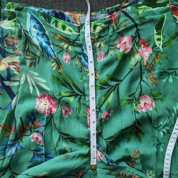 Wide Leg Flowy Green Floral Pants - El Corto Ingles Woman - Picture 10 of 13